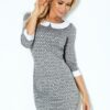 Dress with collar - gray maze 111-2-1