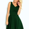 114-10 Flared dress - heart-shaped neckline - dark green-1