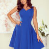 114-12 Flared dress - heart-shaped neckline - Royal blue-1