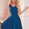 114-15 Flared dress - heart-shaped neckline - sea ​​color-1