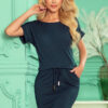 139-7 Sports dress with short sleeves - dark green-1
