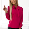 140-21 Business blouse with ties at the front - pink - Barbie color-1