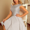 157-6 Dress MARTA with lace - light grey-1