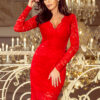 170-6 Lace dress with neckline - Red-1