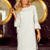 190-2 MARGARET dress with lace on the sleeves - light grey-1