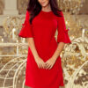 217-1 NEVA Trapezoidal dress with flared sleeves - red-1