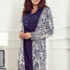 218-3 Coat with hood and pockets - blue leaves-1