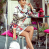 282-1 IRENE Turtleneck dress - colorful pattern-1