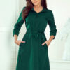 286-1 SANDY Flared shirt dress - green-1
