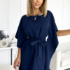 287-24 SOFIA Butterfly dress with a binding at the waist - navy blue-1