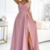 299-16 CHIARA elegant maxi dress with straps - dirty pink-1