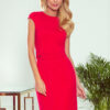 301-2 TAMARA Elegant midi dress with belt - red-1