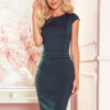 301-3 TAMARA Elegant midi dress with belt - green-1