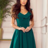 307-2 POLA dress with frills on the neckline - green-1