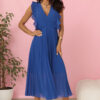 315-8 EMILY Pleated dress with ruffles and neckline - cornflower blue-1