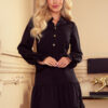 332-3 Black dress with frills and golden buttons-1