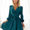 339-2 BINDY Feminine dress with a neckline - green-1
