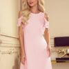 359-1 A trapezoidal dress with frills on the shoulders - pastel pink-1