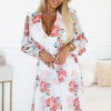 388-3 FRANCES chiffon wrap dress with long sleeves - mallows-1