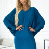 402-3 Bat dress with a neckline - sea color with glitter-1