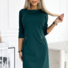 420-5 MARY Dress with gold zippers - green-1