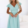 425-17 MATILDE Dress with neckline and short sleeve - pistachio-1