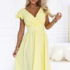 425-18 MATILDE Dress with a neckline and short sleeve - butter yellow-1