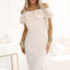 599-1 CARMEN Fitted midi dress in Spanish style - beige-1