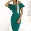 599-2 CARMEN Fitted midi dress in spanish style - green-1